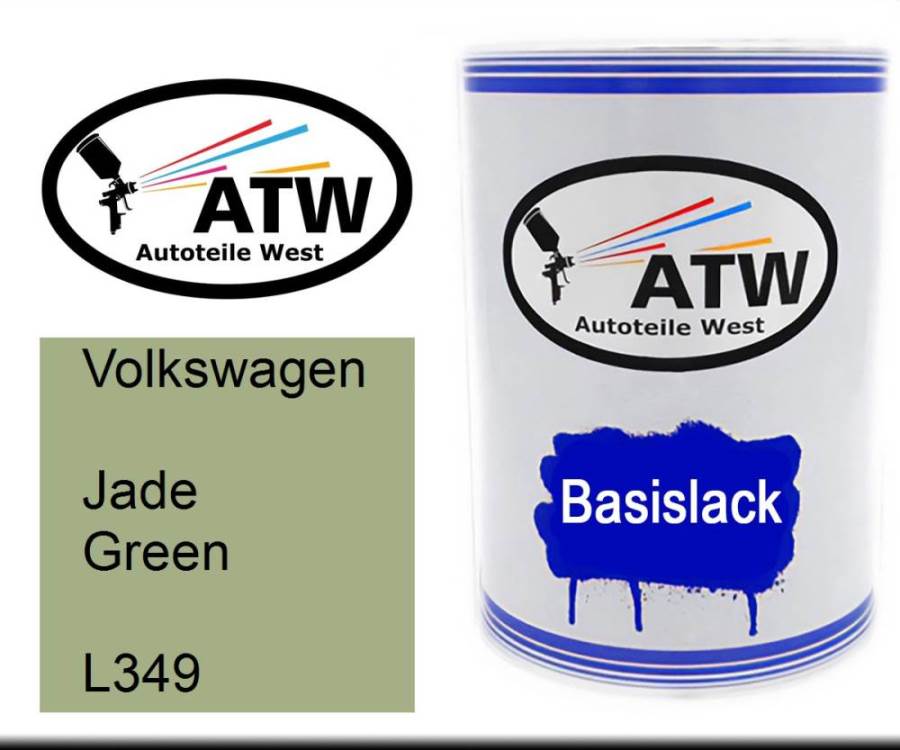 Volkswagen, Jade Green, L349: 500ml Lackdose, von ATW Autoteile West.